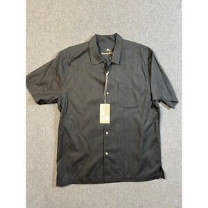 #A051 Tommy Bahama Mens Medium NWT 100% Silk Camp Shirt Grill & Chill Embroider